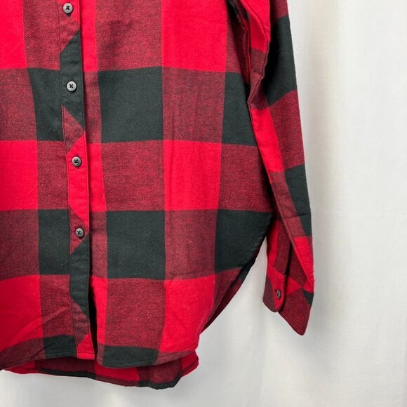 Boston Traders Womens Red Black Check Long Sleeve Button-Up Shirt Size Small New - Picture 7 of 10